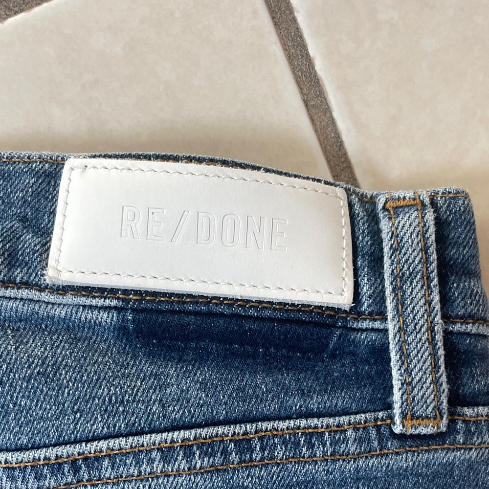 Re/Done Blue Distressed Skinny Jeans - Picture 7 of 8